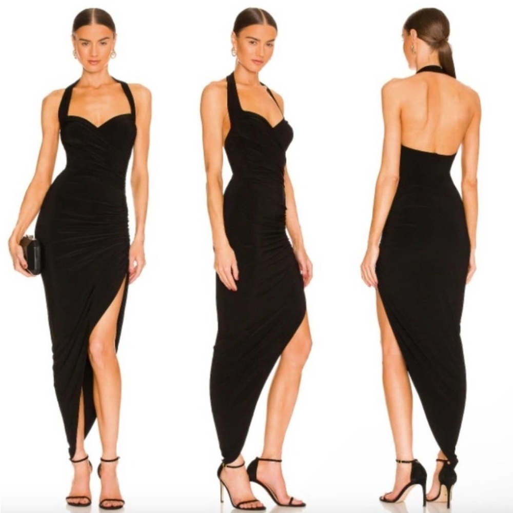 NEW Norma Kamali Women's Cayla Side Drape Gown Dress